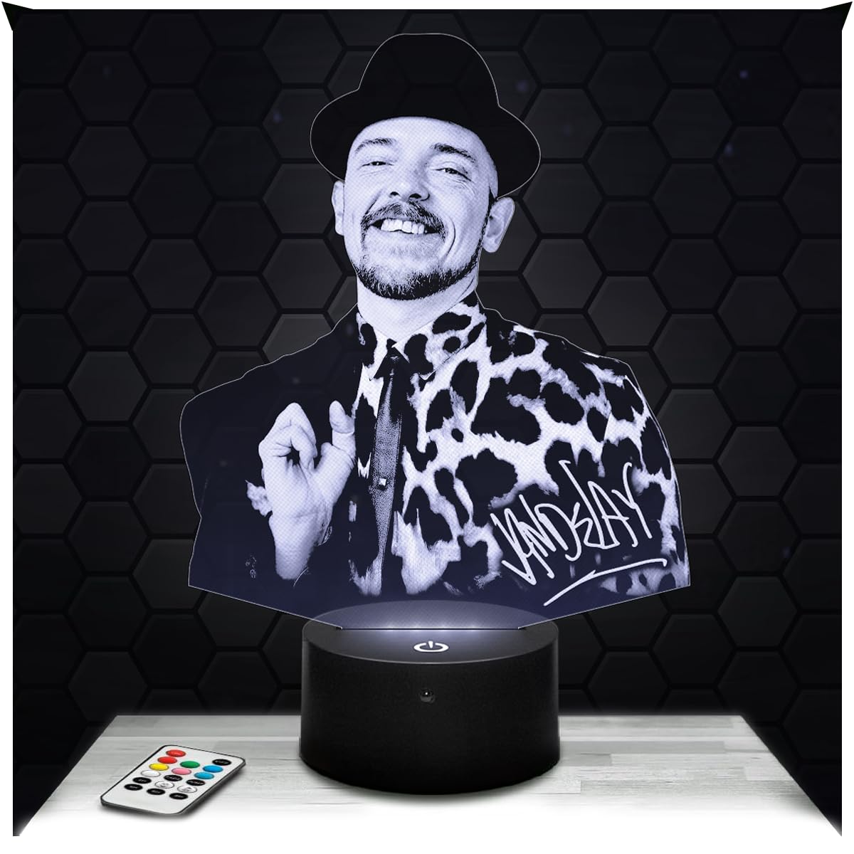 Lampephoto.fr - Jan Delay Deutscher Rapper und Sänger 3D Lampe Taktile Touch Nachtlicht 3d Led Illusion, Geschenkidee Geburtstag für Männer und Frauen, Dekorationsobjekt fürs Schlafzimmer