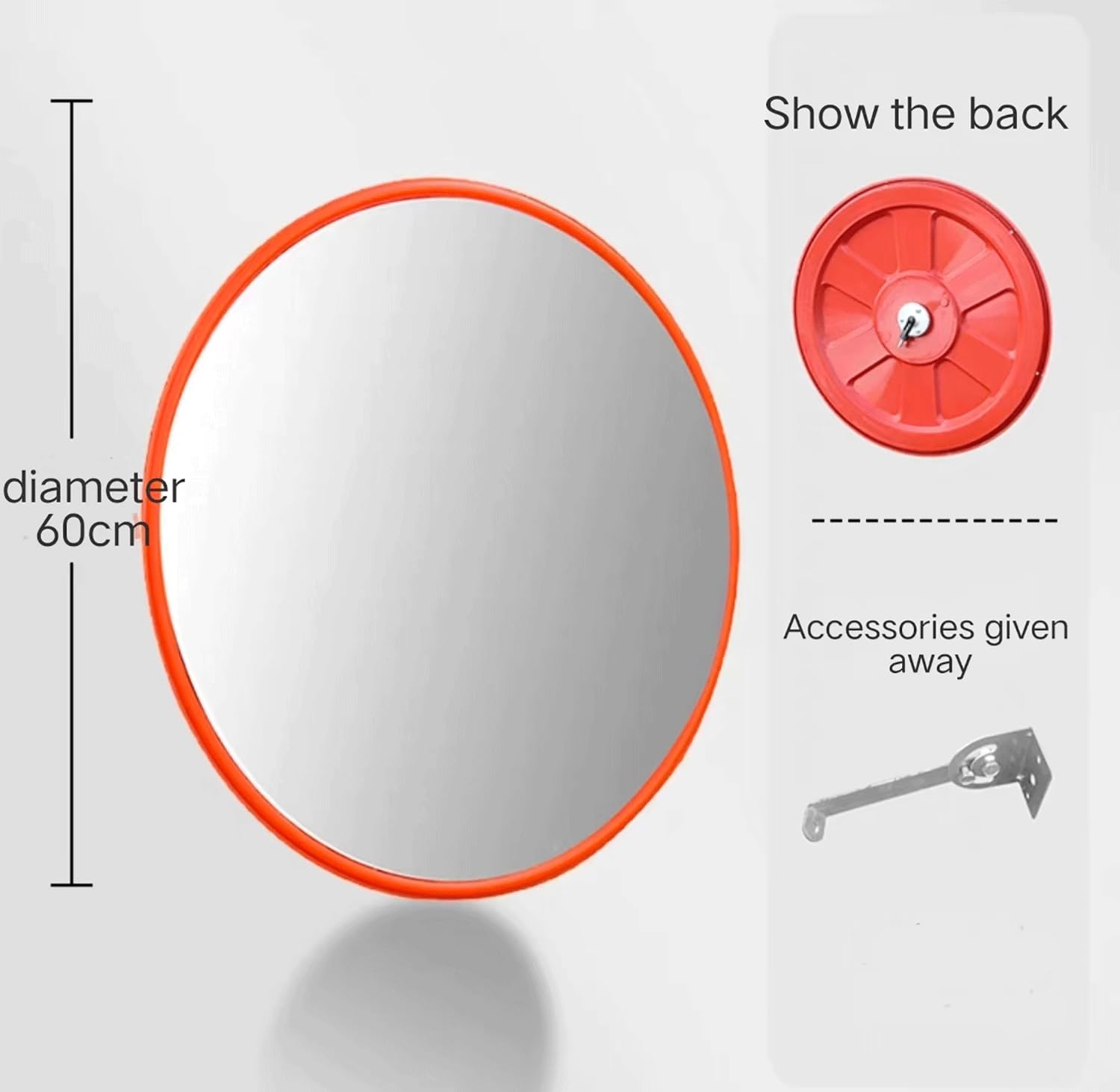 Specchio Grandangolare Per Strada Esterna, Specchio Convesso, Specchio Angolare, Lente Convessa Riflettente, Specchio Concavo E Convesso, Specchio Antifurto Per Interni, Specchio Gi(Size:Indoor 60cm)