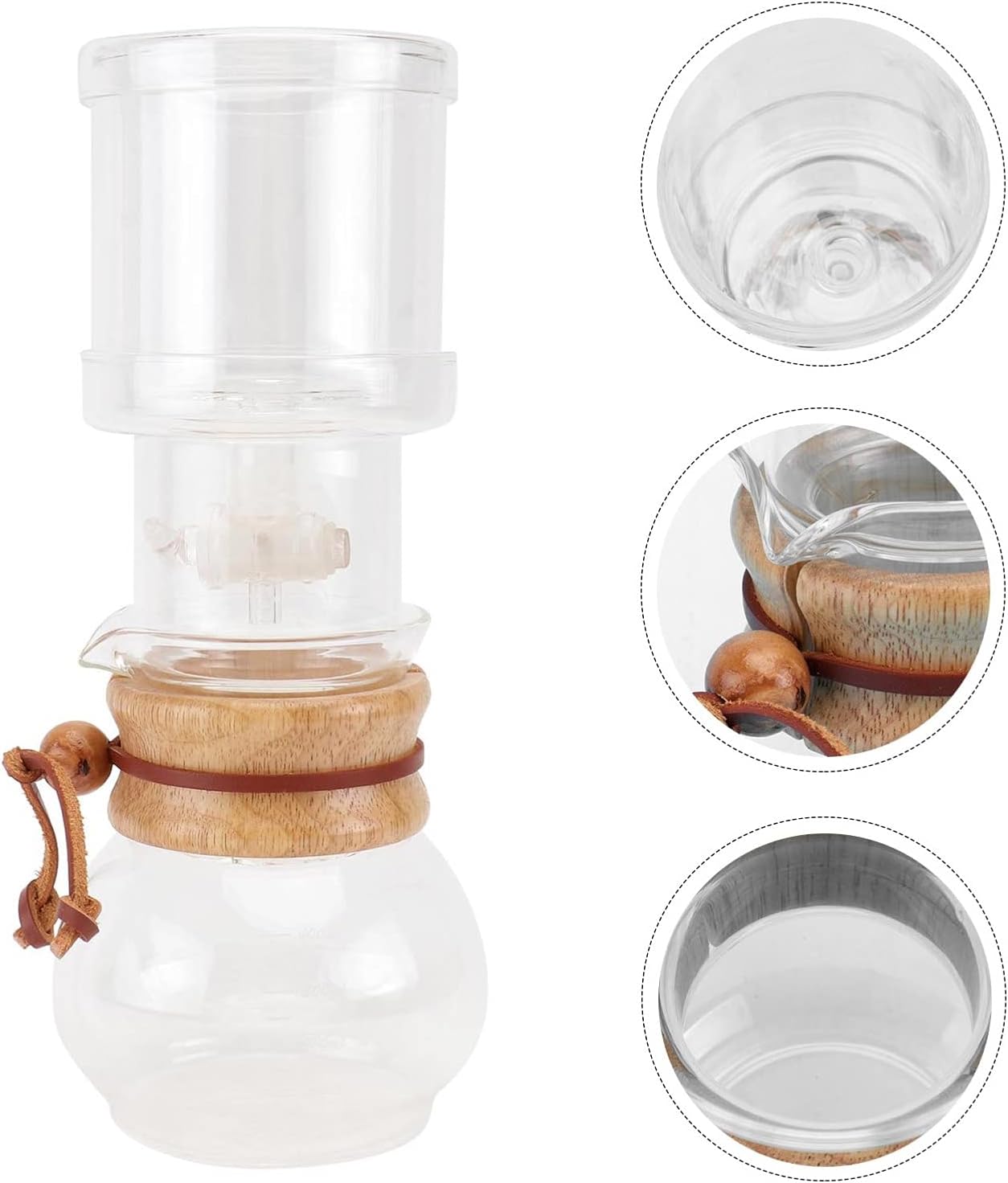 PRETYZOOM 1set Portable Glass Ice Drip Coffee Maker Cold Brew Teapot for Smooth Delicious Iced Coffee Glass and Construction