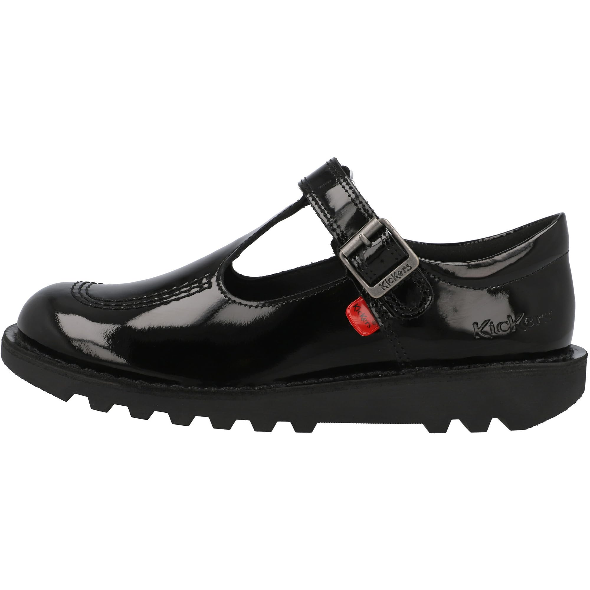 Kickers Kick T Vel J Nero Pelle Mary Jane Scarpe