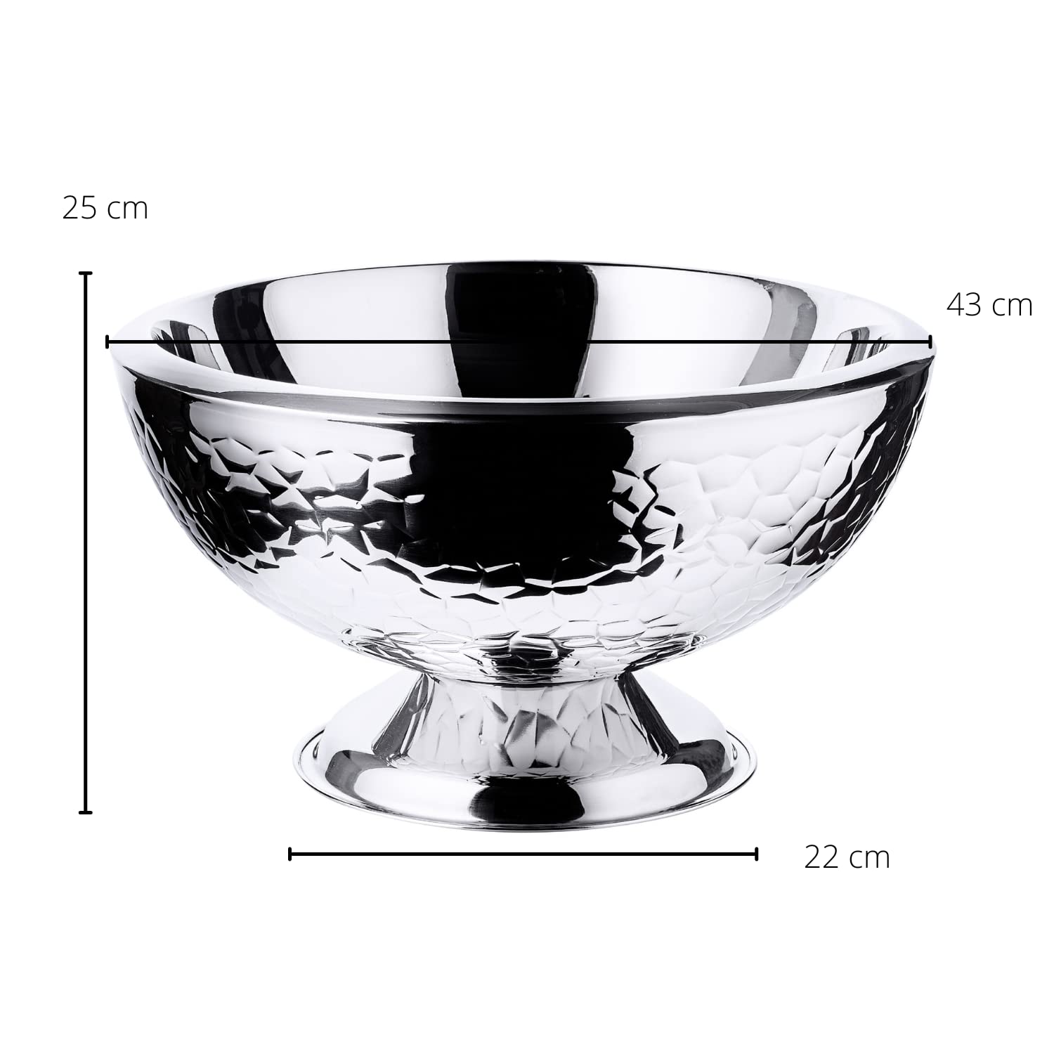 EDZARD Champanera Capri (Ø 43 cm, H 24 cm), acero inoxidable de doble pared, decorada, para 6 botellas – enfriador de botellas grande, enfriador de vino, cubitera grande