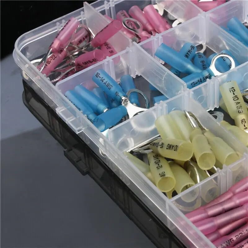 240pcs 10-22AWG Heat Shrink Crimp Terminals Kit Insulated Butt Wire Connector Electrical Cable Male Female Terminals Set VUQLDHAYZ