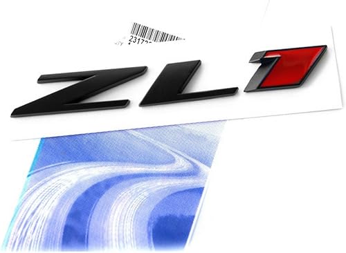 1 pieza OEM negro ZL1 emblema letra trasera lateral Zl1 puerta compatible con Zl1 1LE Ss Rs (negro rojo)