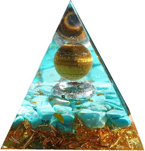 Miniatura 1 de Besorgone Pirámide de orgonita para energía positiva, orgón de chakras con piedras curativas de cristal que atraen riqueza, regalo de meditación de