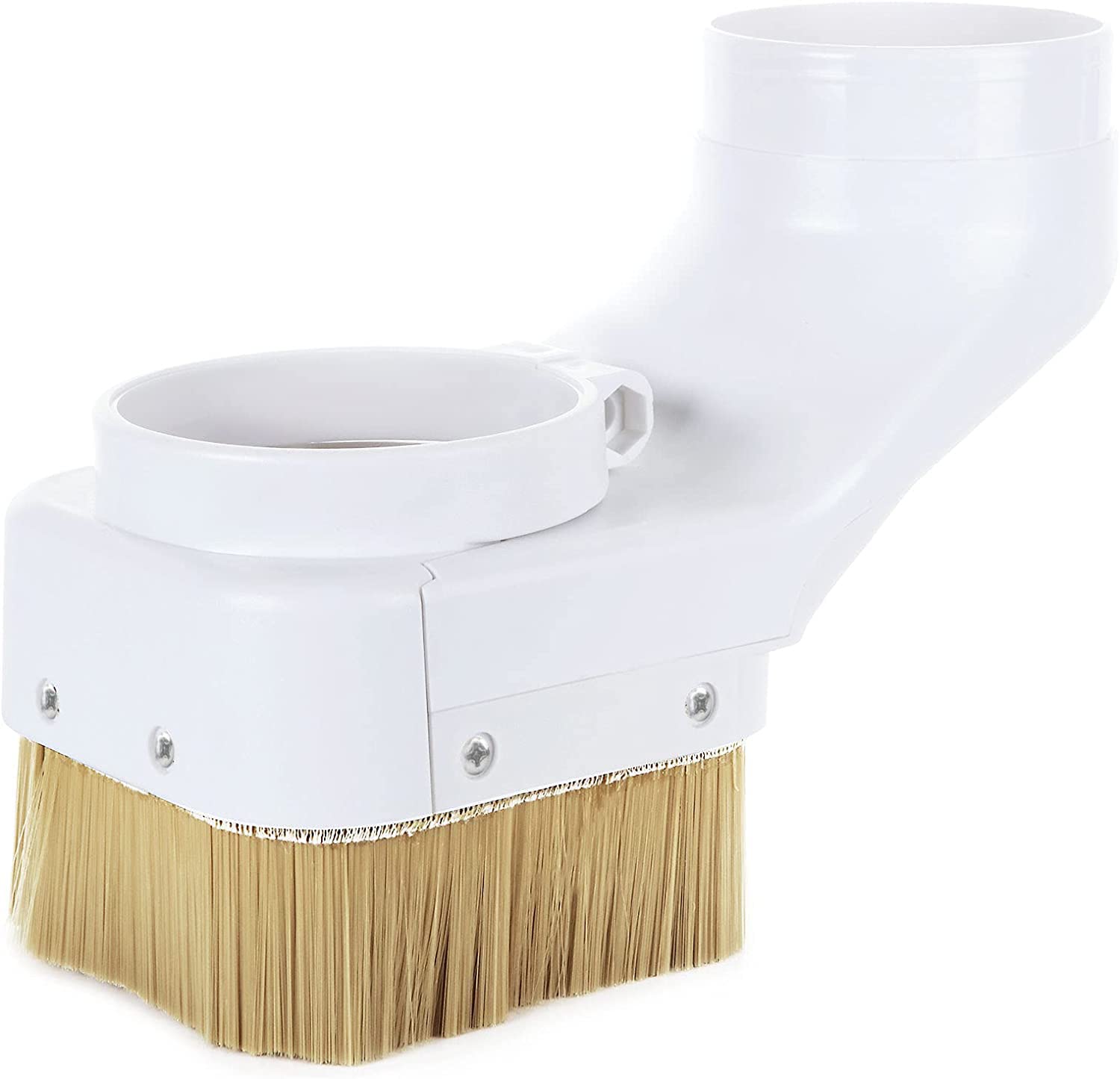 1 Pack CNC Dust Shoe Kit, 100 mm Spindle Router Cleaner Dust Cover + Nylon Dust Cover Brush+ Mounting Screws for Engraving Machine Vacuum Milling Machine Woodworking Tools, White