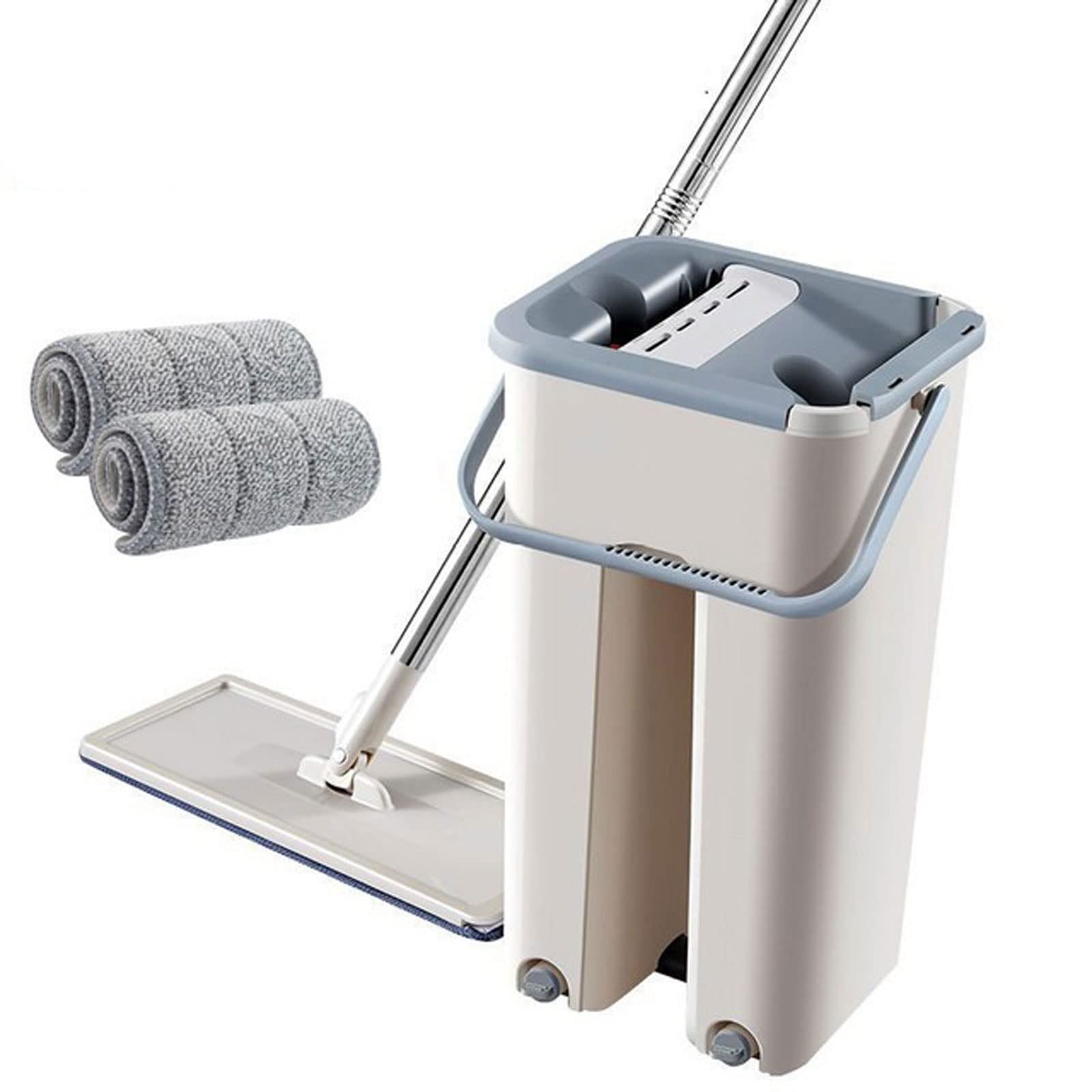 Mop Mop per la casa Mop per Il Lavaggio a Mano Mop Gratuito Mop per la Pulizia Rapida in Microfibra Mop Piatto strizzabile per Il Lavaggio Mop per la Pulizia con Kit Secchio Appreso ampiamente