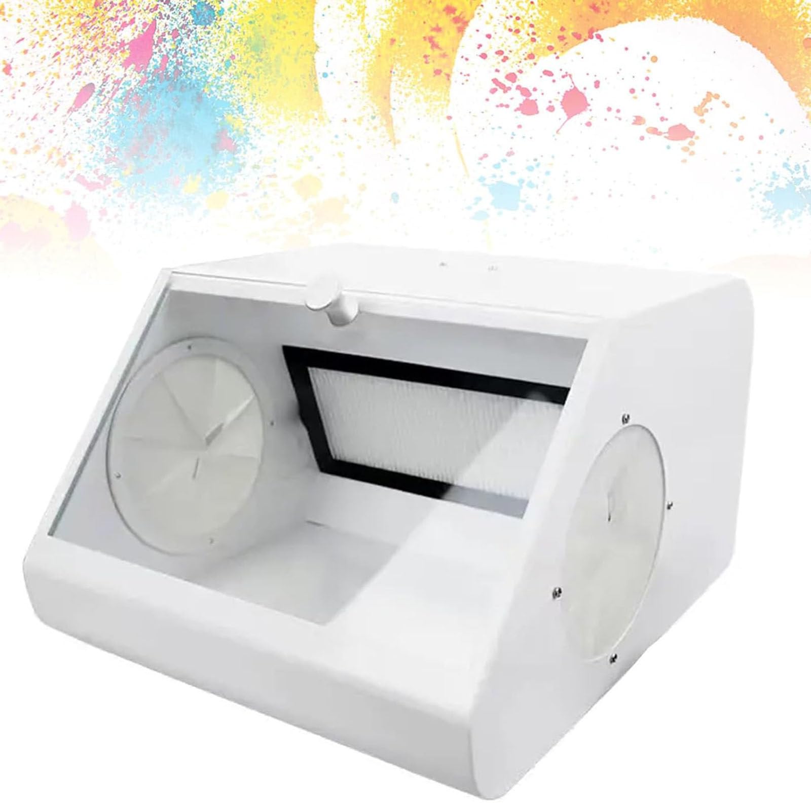 Contenitore per la Raccolta della Polvere per Laboratorio odontotecnico,Dotato di Filtro e Luce LED,Visione Chiara,utilizzo Semplice,Impedisce la Diffusione della Polvere