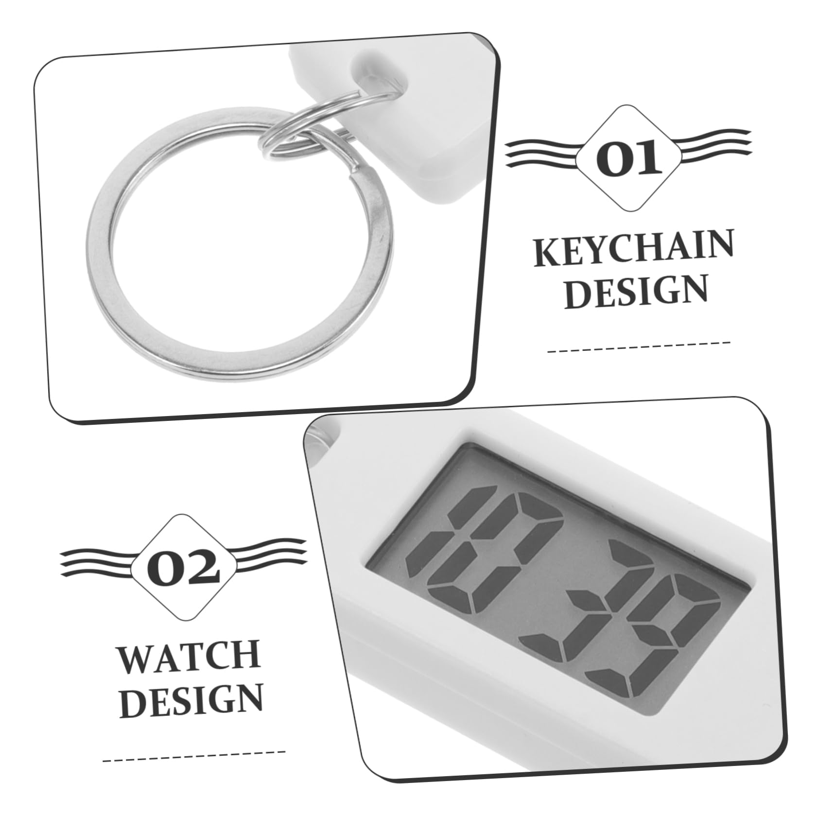 VALICLUD Llavero de Estudiante con Forma de Llavero, Reloj Digital, Reloj de Bolsillo pequeño, Reloj de Bolsillo médico, Reloj médico silencioso, Reloj de Llavero, Reloj Colgante, Color ABS,
