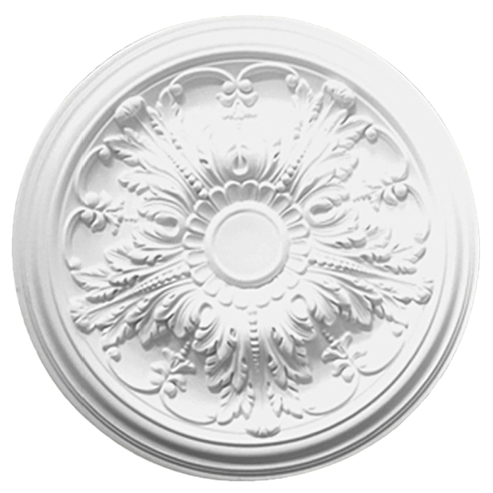 Foelanne White G White Round Pu Ceiling Medallion Multiple Sizes(,50.9Cm)