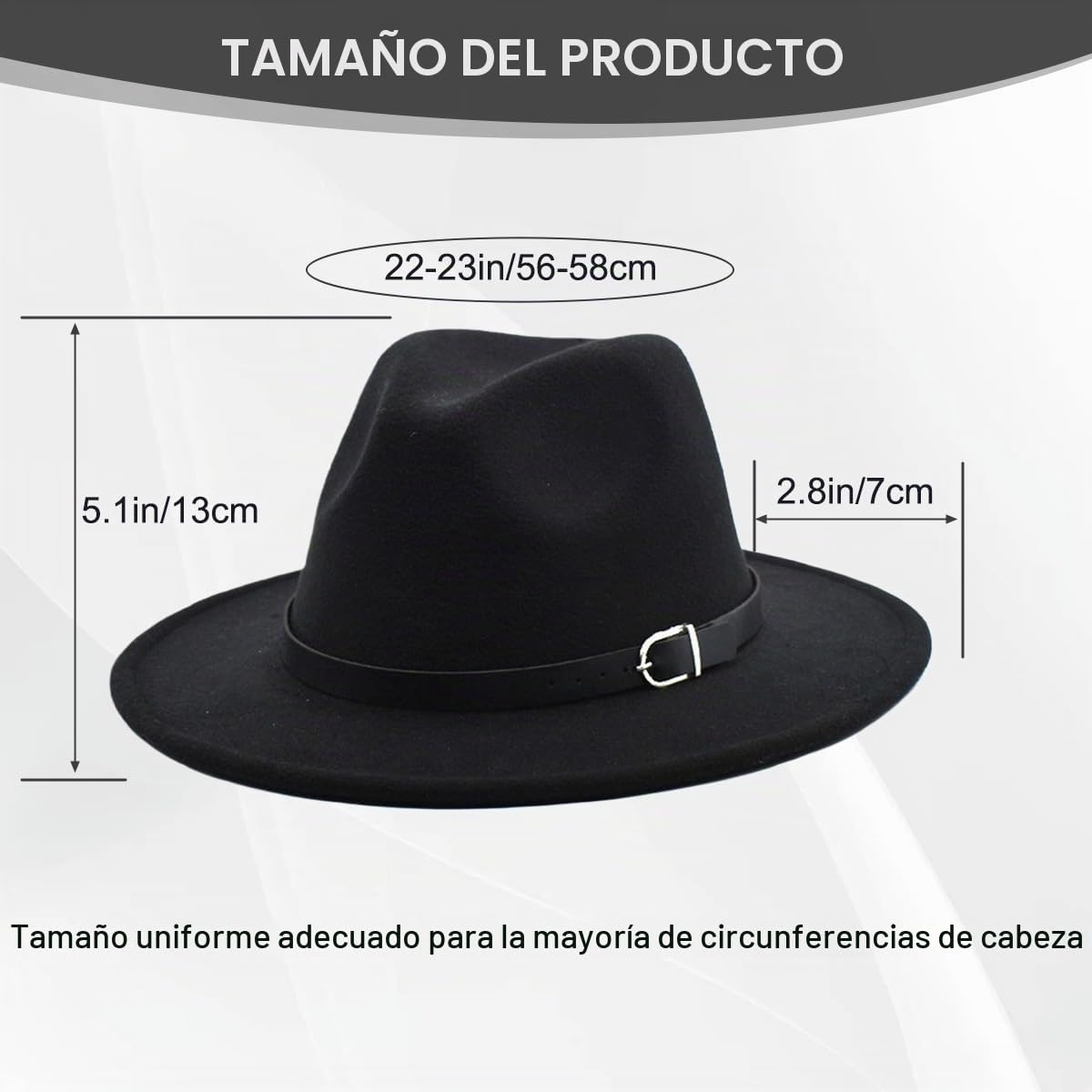 QUUPY Sombrero Fedora clásico de ala ancha con hebilla de cinturón, sombrero de Panamá de fieltro para mujeres y hombres (rojo)