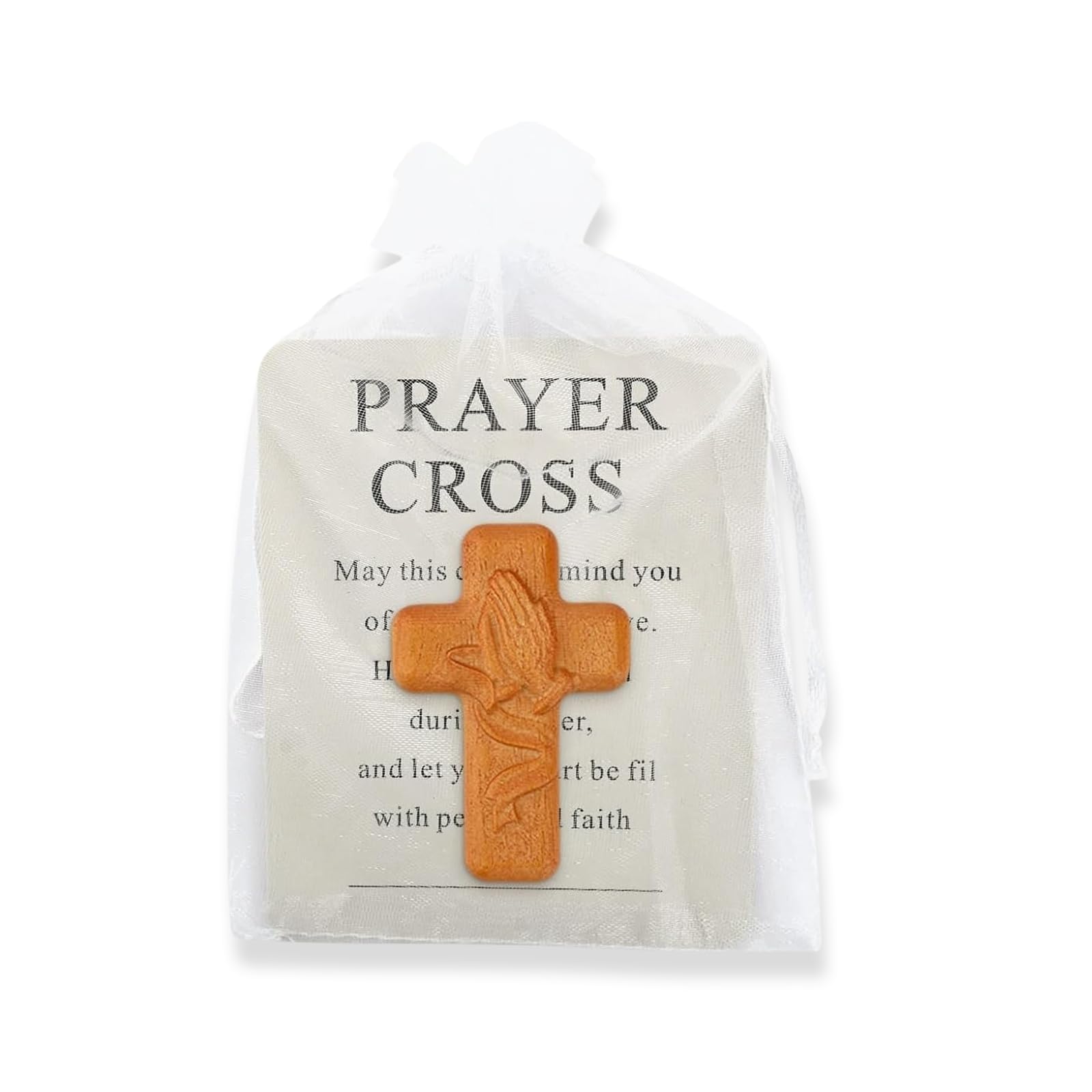 Labyrinxel Wooden Cross Decorative Ornament Smooth Handheld Cross for Home Church Use