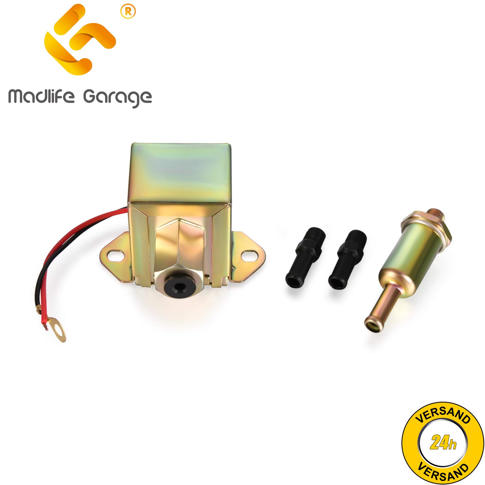 Buy Madlife Garage Inline Fuel Pump 12 Volts Universal Electric Fuel Pump Petrol Diesel 2.54PSI