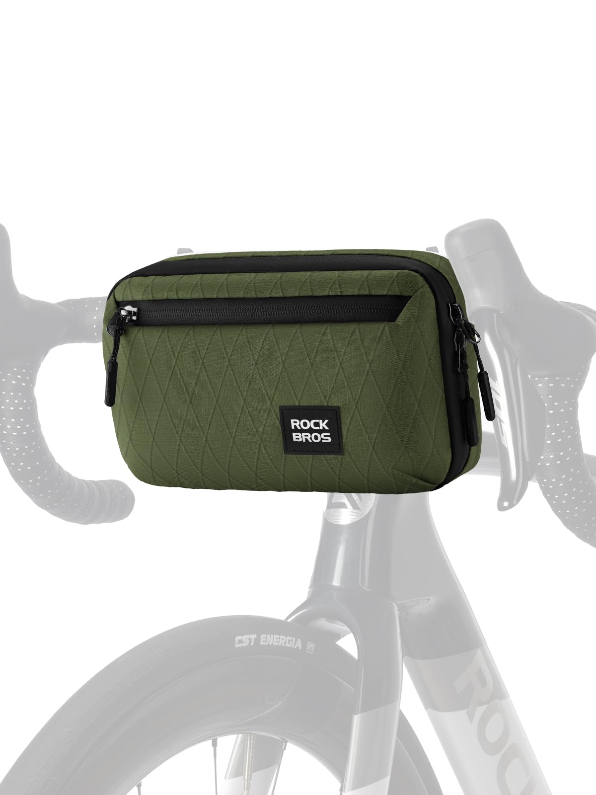 ROCKBROS Sac de guidon de vélo, grande capacité de 2,1 L, sac avant de vélo, sac de guidon à libération rapide, sac banane multifonction pour vélo, scooter, sac banane