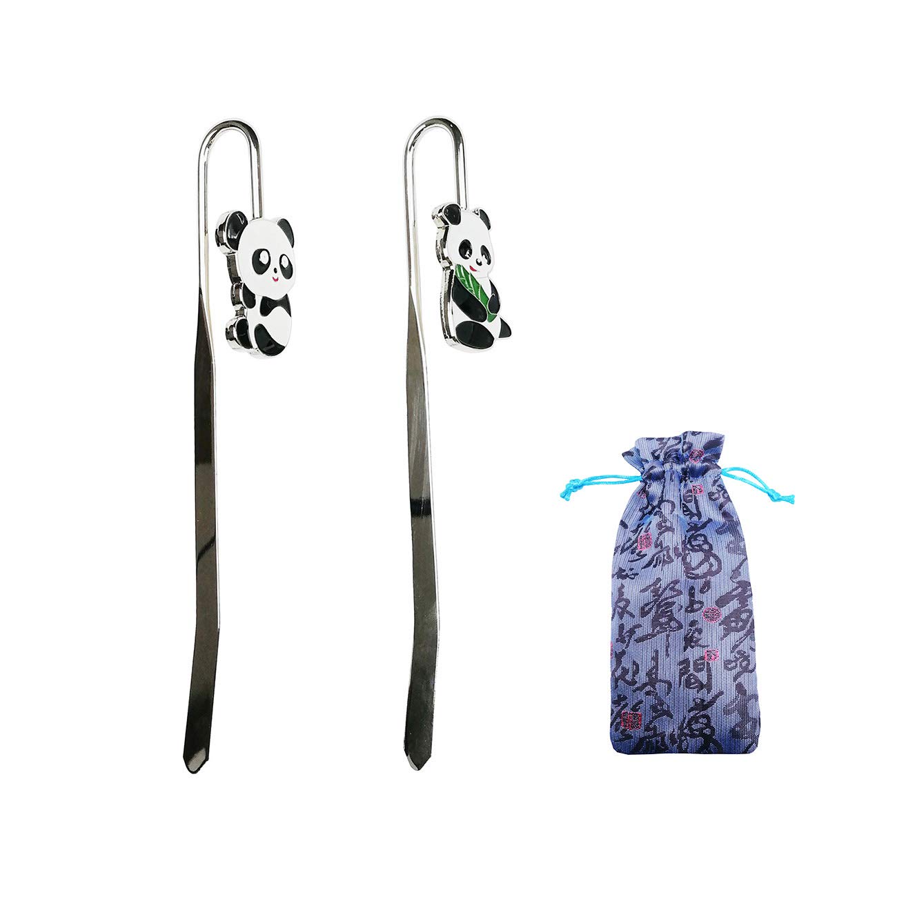 2PCS Panda Bookmark Metal Book Mark