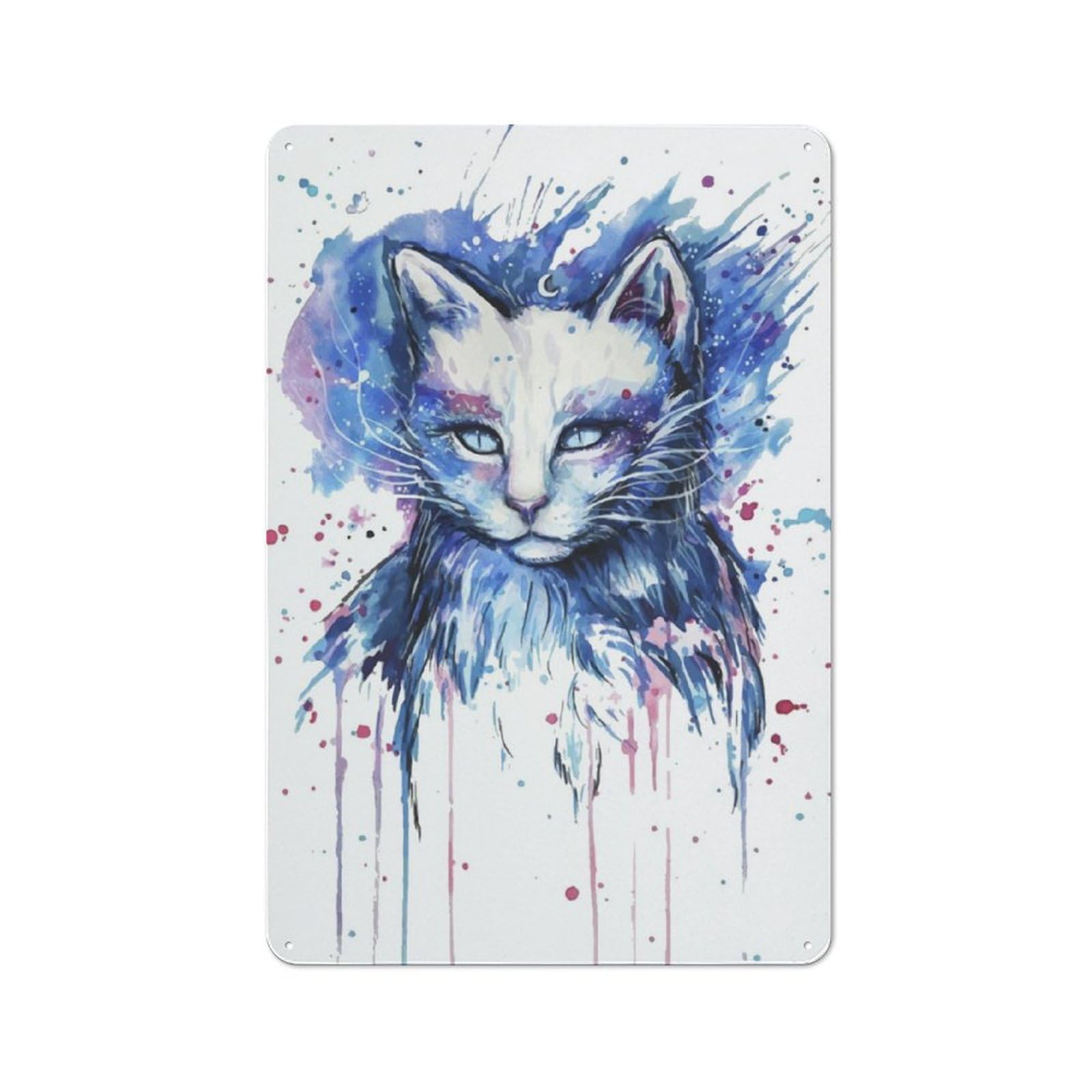 Junmoney Cat Metal Wall Sign 30X20cm Featuring For Bar Or Restaurant, For Restaurant Interior Fans