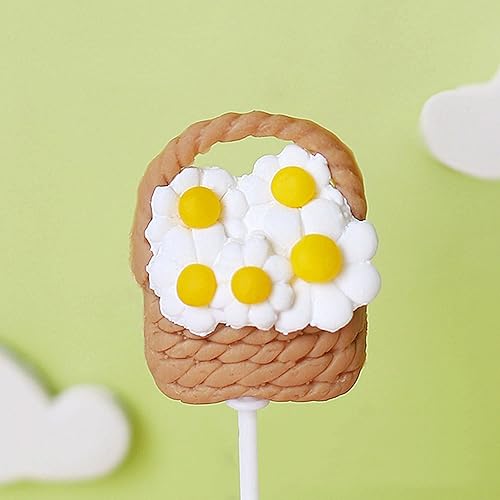 Miniatura 6 de Gyufise 11 piezas de adornos para tartas de abejorros con diseño de flor de panal de abeja Oh Babee, decoración de pasteles de revelación de género