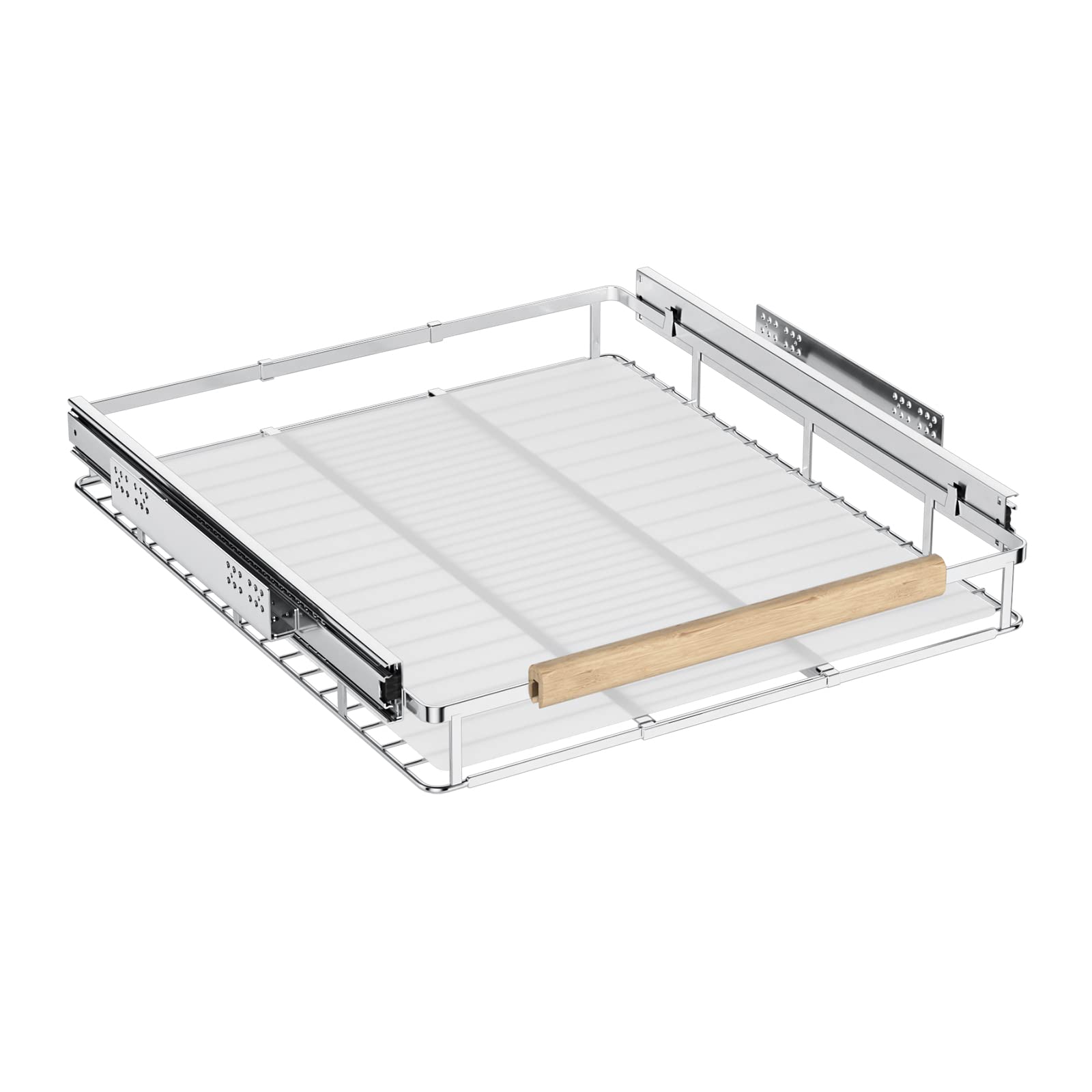 Expandable Pull Out Cabinet Organizer Heavy Duty Under Sink Storage Basket Slide Out Cabinet Shelves Sliding Drawer For Kitchen, Bathroom, Wardrobe, Opening Size Required 17.1"-27.6", Set of 1