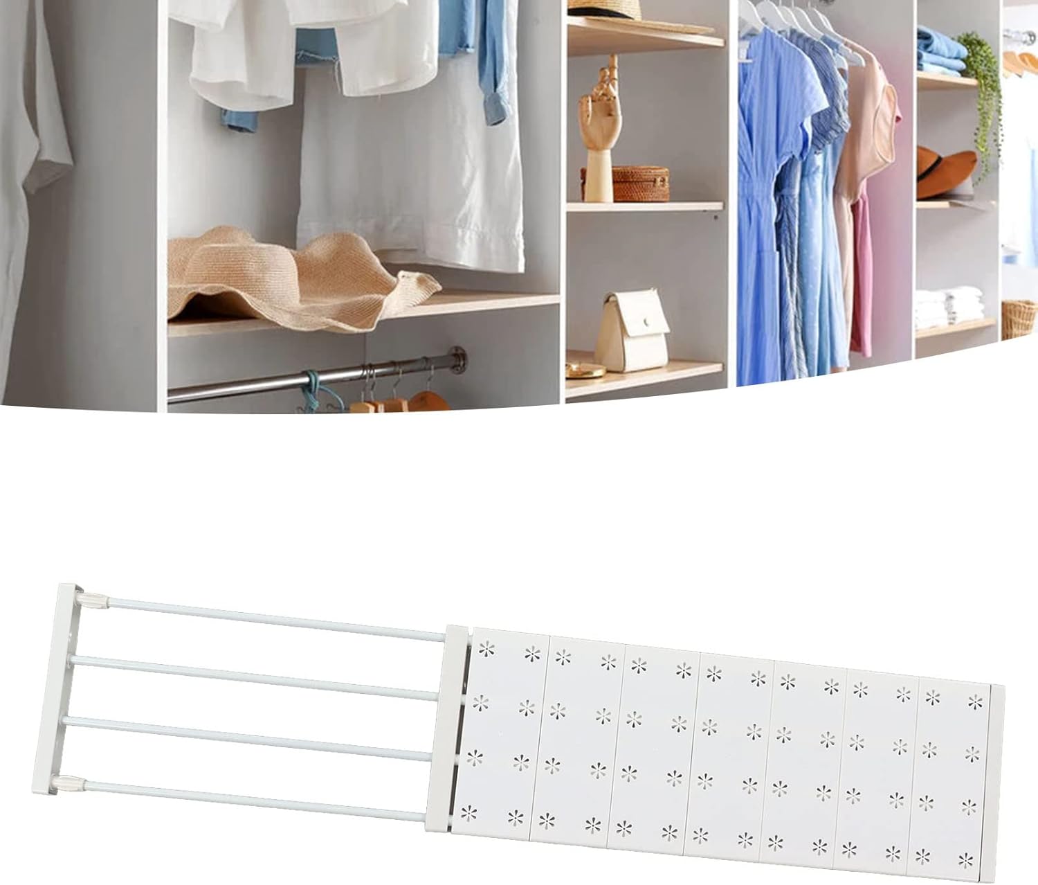 Extendable Wardrobe Partition Storage Board - Space Saving Layered Divider for Cabinet, Adjustable Closet Organizer(73-125cm)