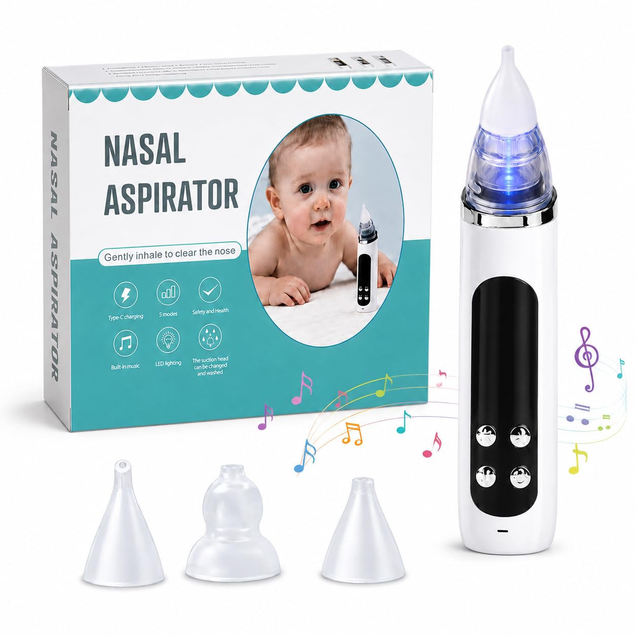 Nasal Aspirator Baby, Electric Nose Cleaner with 5 Suction Levels