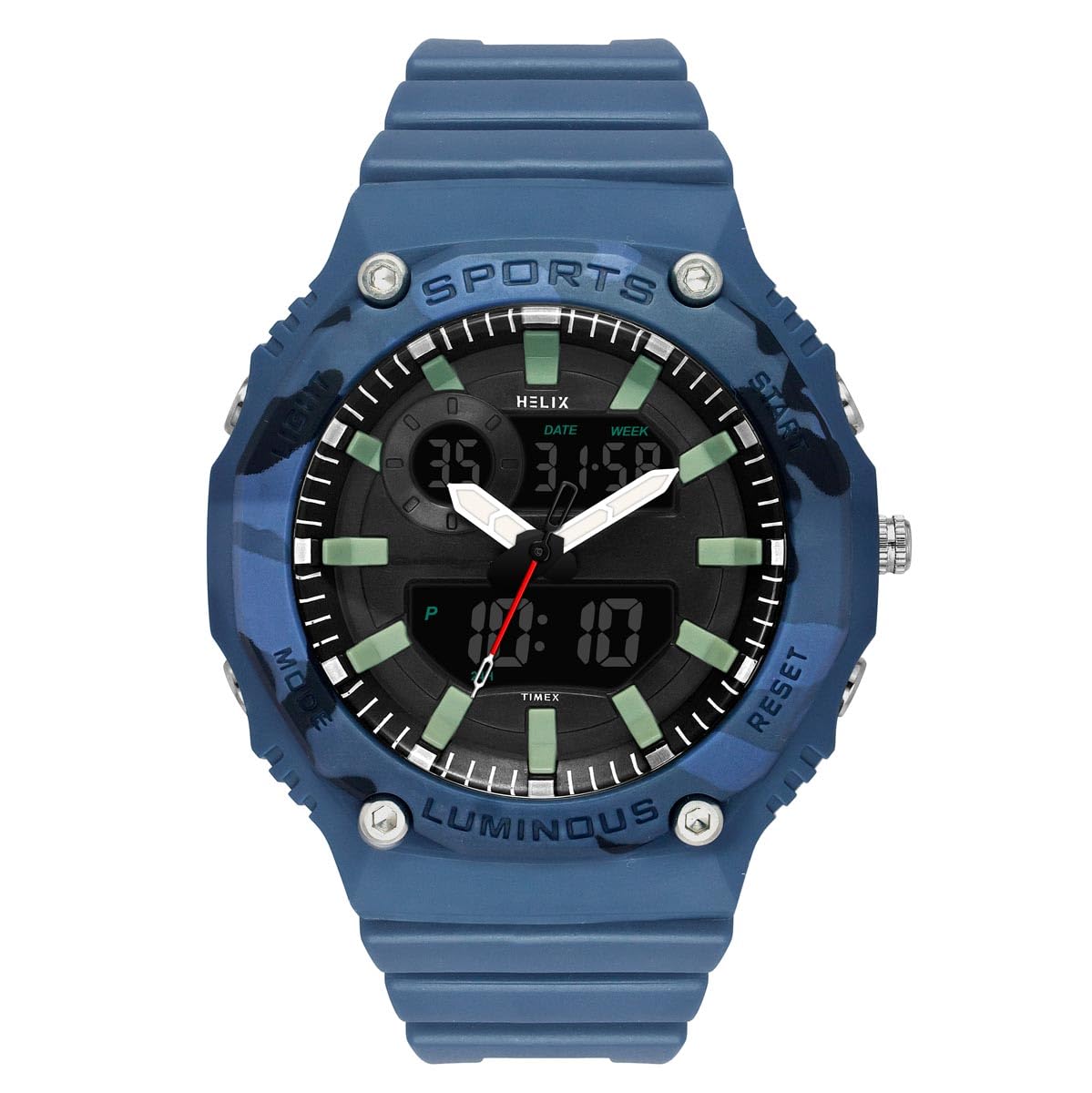 Helix By Timex Black Round Analog-Digital Watches for Men | Quartz Movement Resin Bracelet Men Watches | Upto 50 m Water Resistance with Foldover Clasp Closure | Gift for Men TWESK4702T (B0D75W3VHQ) Amazon Price History, Amazon Price Tracker