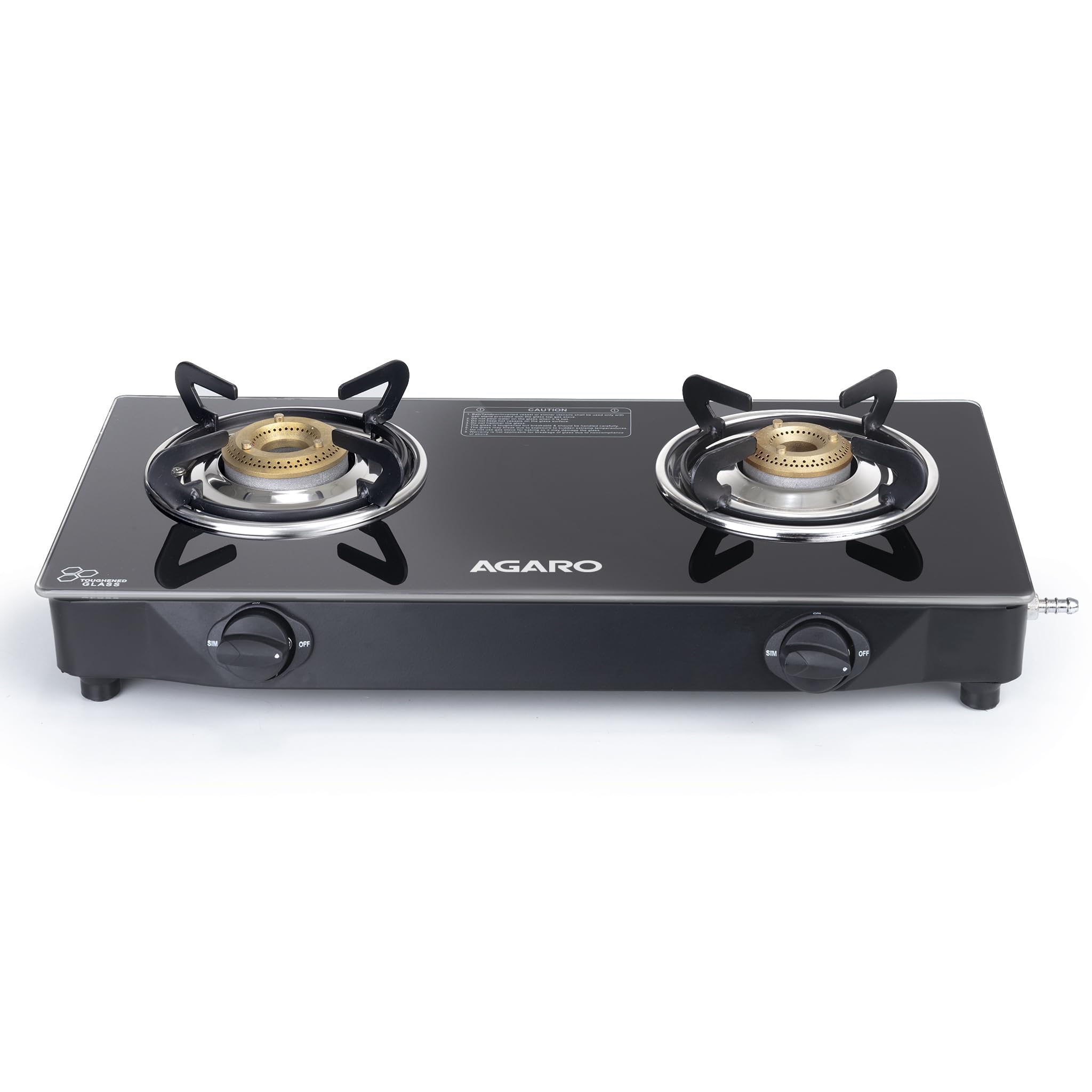 AGARO Elite 2 Burners Gas Stove, Toughened Glass Top, Round Brass Burners, 1 Small & 1 Medium Size Burner, Spill Proof Fixed Drip Tray, Manual Ignition, Kitchen Use, Regular Cooking Use, Black (B0D4F3JXQZ) Amazon Price History, Amazon Price Tracker