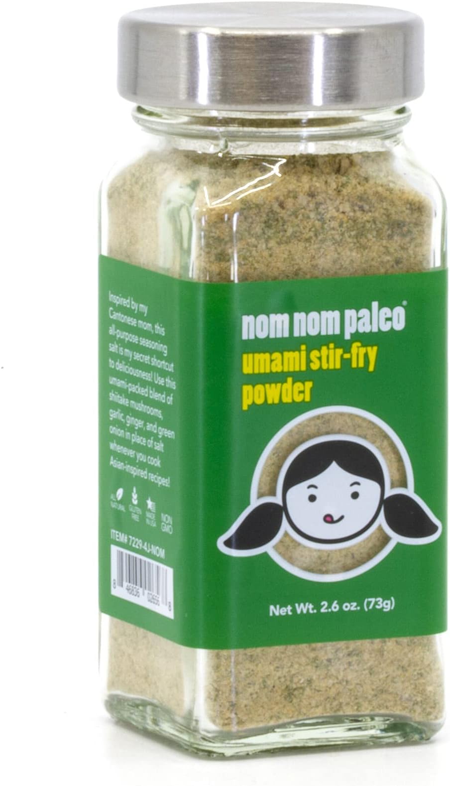 The Spice Lab Nom Nom Paleo Stir Fry Seasoning Powder - 2.6 oz French Jar - Gluten Free Umami Seasoning - Dried Shiitake Mushroom Powder for Cooking - Kosher Paleo Friendly Asian Seasoning - 7229