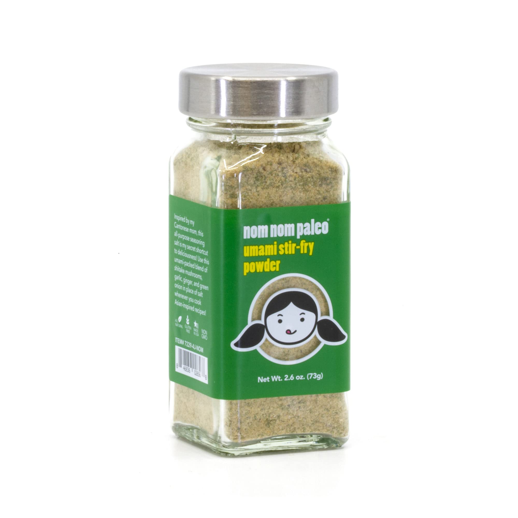 The Spice Lab Nom Nom Paleo Stir Fry Seasoning Powder - 2.6 oz French Jar - Gluten Free Umami Seasoning - Dried Shiitake Mushroom Powder for Cooking - Kosher Paleo Friendly Asian Seasoning - 7229