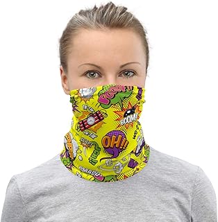 Comic Speech Bubbles Style Lime Breathable Washable Neck Gaiter