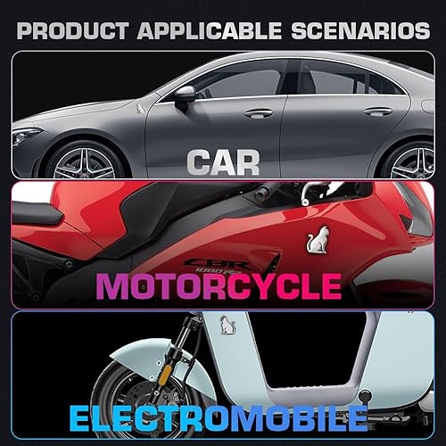 Miniatura 5 de Adhesivo de metal 3D para automóvil, diseño de gato, emblema para automóvil, universal, motocicleta, bicicleta, decoración de automóvil (plateado)