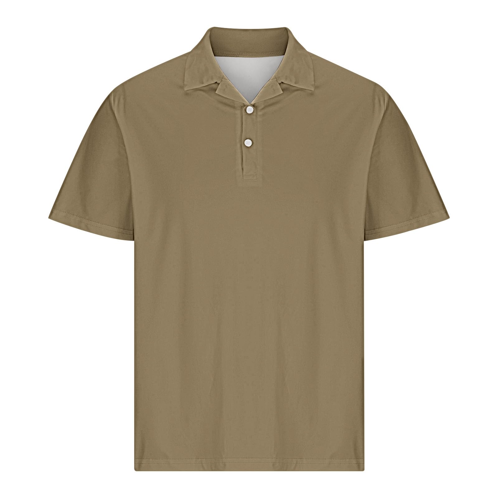 Mens Classic Buttons Shirts Short Sleeve Collared T-Shirt Athletic Slim Fit Pullover Casual Sun Protection Golf Top - 4
