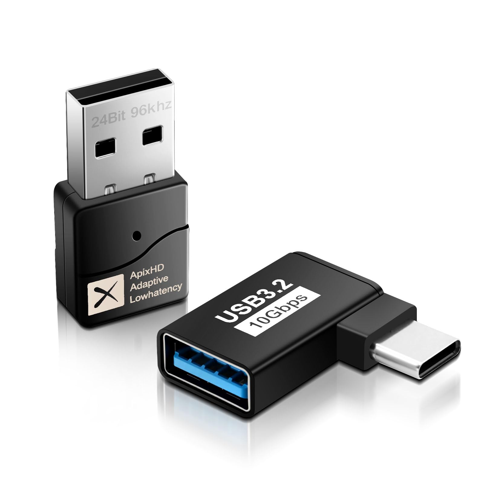 Aptx Bluetooth 5.2 USB Adapter Low Latency for PS5/PS4/Swich/Laptop/Headphone/Speaker/PC, USB Bluetooth Adapter for Windows/MacOS Plug Play