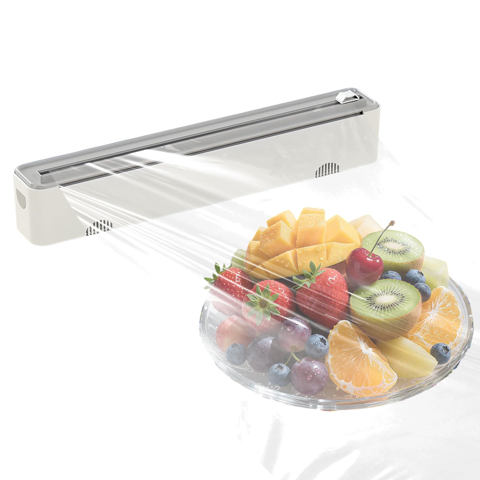 Dispensador de Film Transparente y Papel de Aluminio, Cortador De Film De Cocina, Dispensador Papel Aluminio y Film, Dispensador Láminas Rellenable, Cortador Film Transparente para Cocina Casera