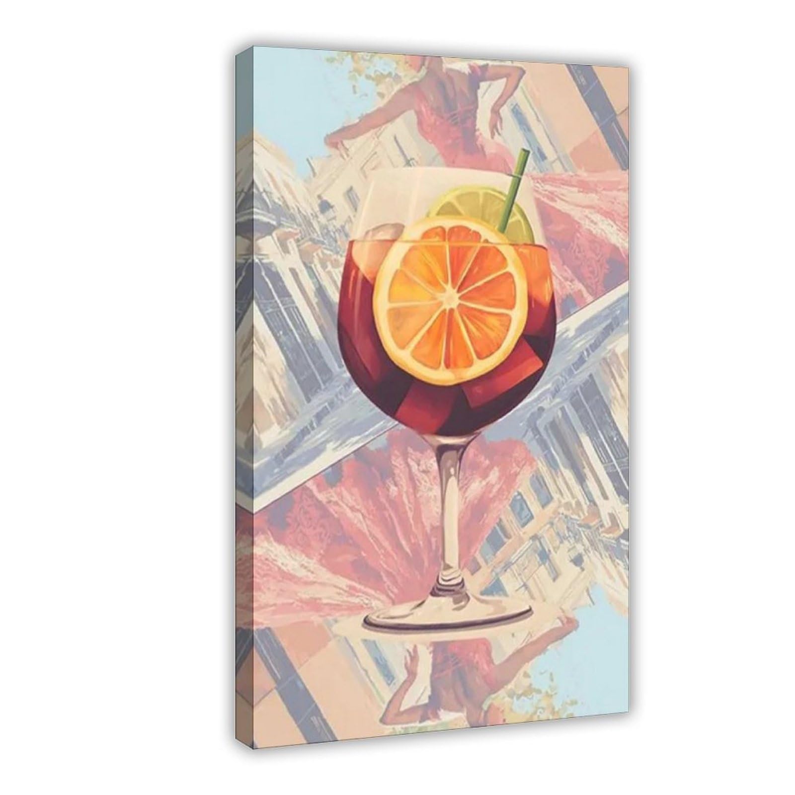 QIOTBVV Sangria Cocktail Poster Canvas Poster Bedroom Decor Landscape Office Room Decor Gift 20" L X 30" W