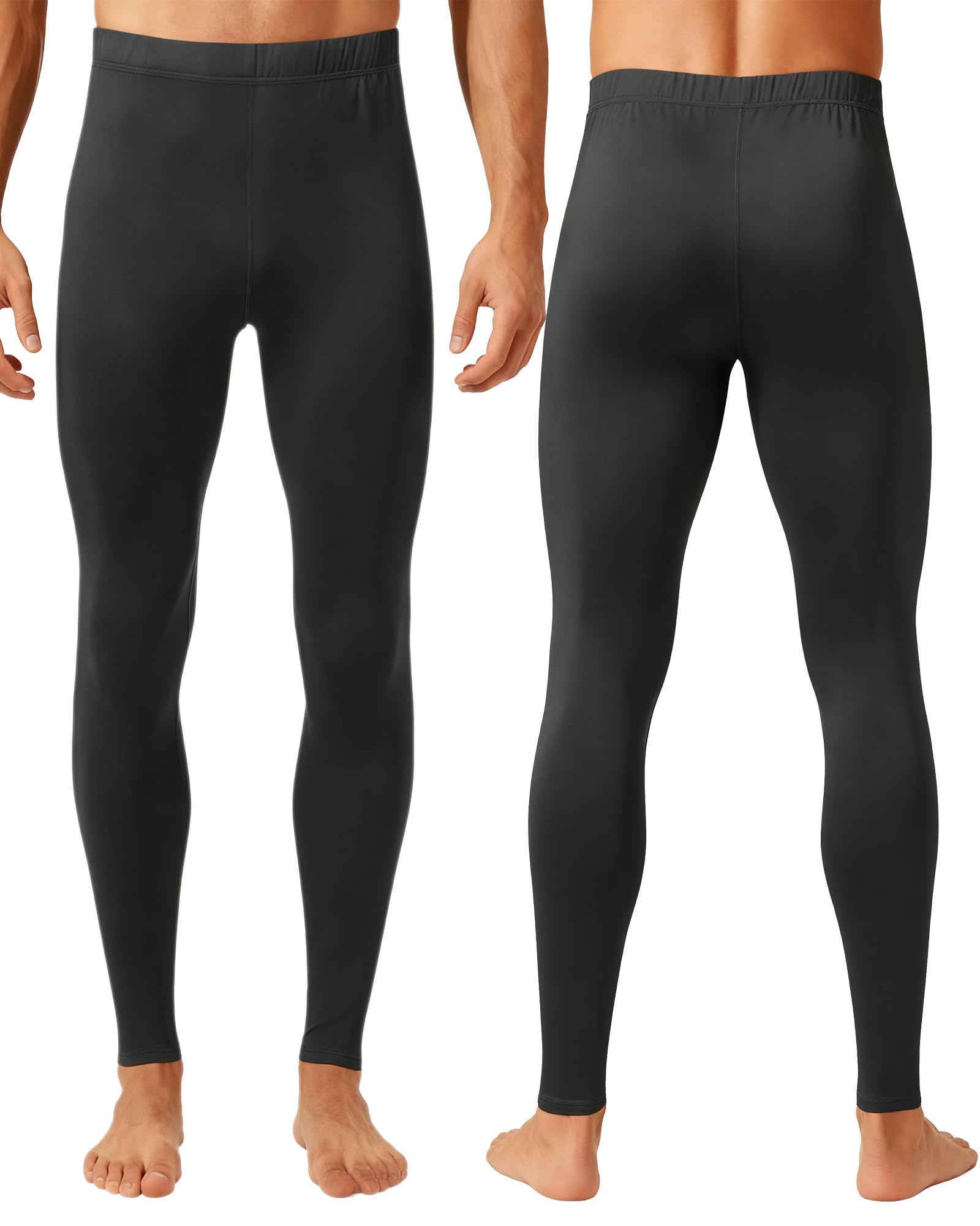 Confezione da 1 o 3 pantaloni termici lunghi da uomo, foderati in pile, leggeri, leggings a compressione, abbigliamento invernale