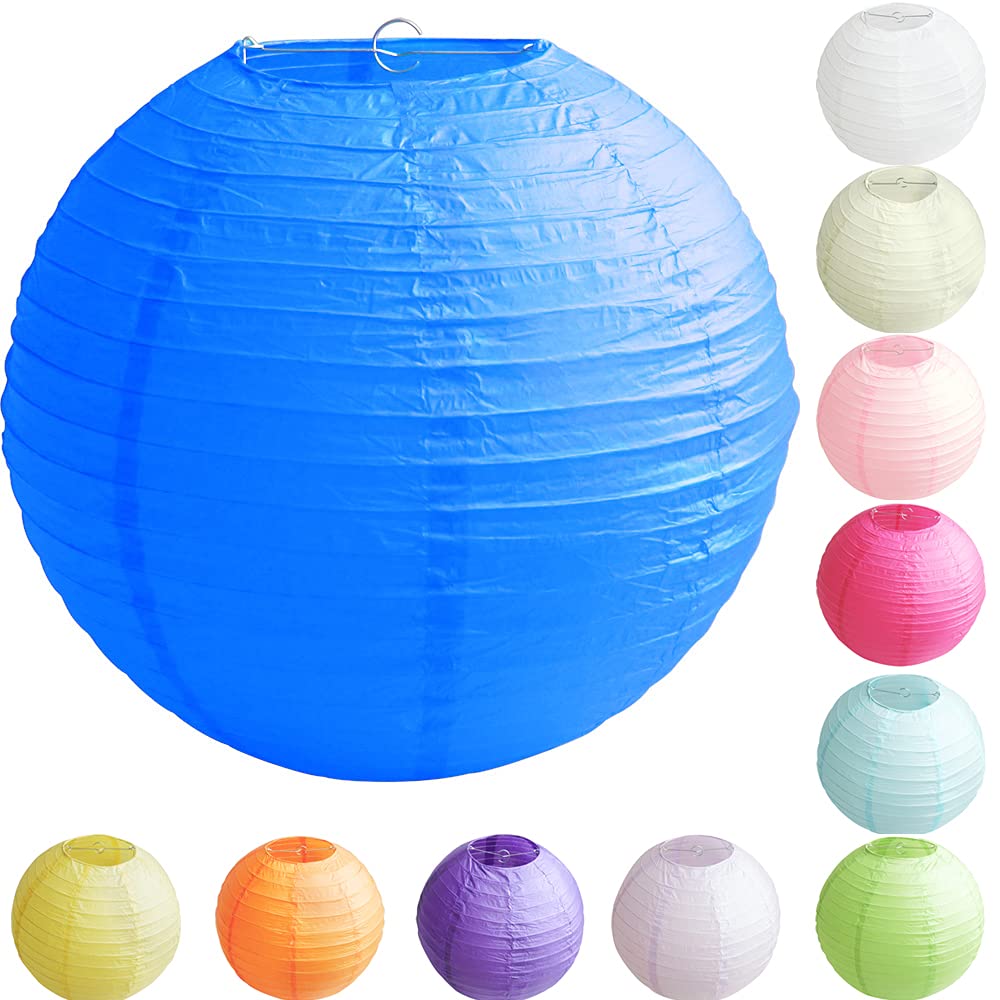 Time to Sparkle Tissue Paper Round Lanterns LampShade Lamp Shade Wedding Birthday Party Decoration | Light Pink, 8"(20cm) | — view 29