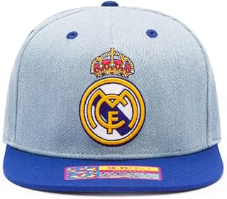 Fan Ink Real Madrid 'Nirvana' Adjustable Snapback Hat/Cap | Navy/Denim, Purple Camo, One Size