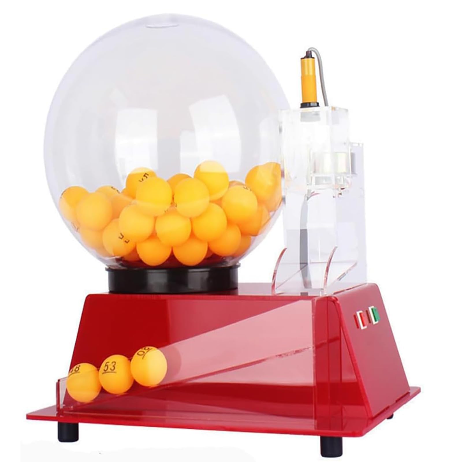 HTDRE 60-Ball Automatic Lottery Drawing Machine |Transparent Bingo Cage Set for Entertainment Venues | Acrylic Balls | Fun & Excitement