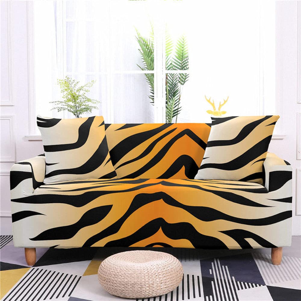 Housse de canapé tigre élastique pour rénover un meuble usé de 190 à 230 cm