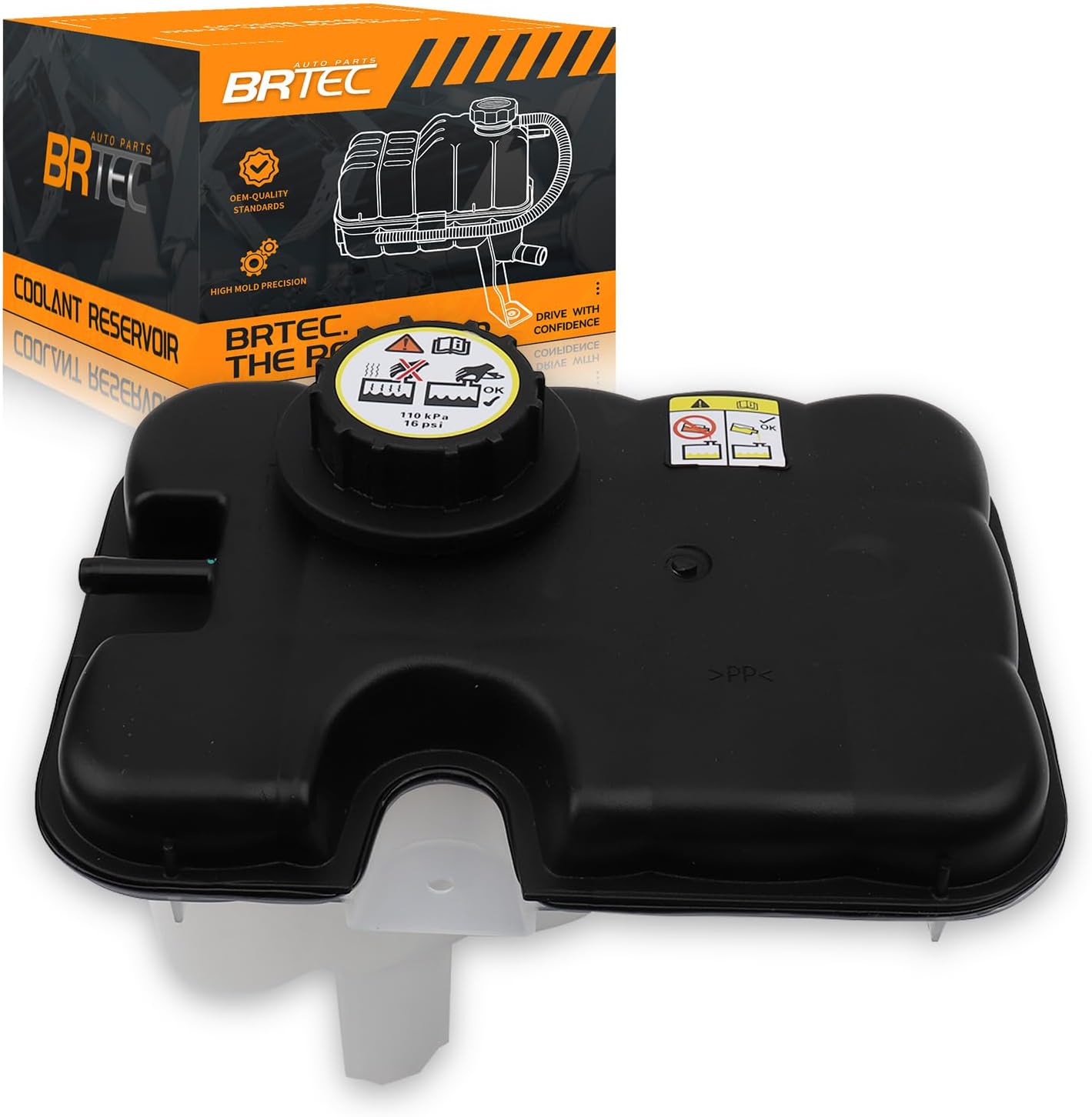 Engine Coolant Reservoir Tank Compatible with 1998-2011 Ford Crown Victoria & Lincoln Town Car & Mercury Grand Marquis, 2003-04 Mercury Marauder, Coolant Overflow Reservoir, 603-050