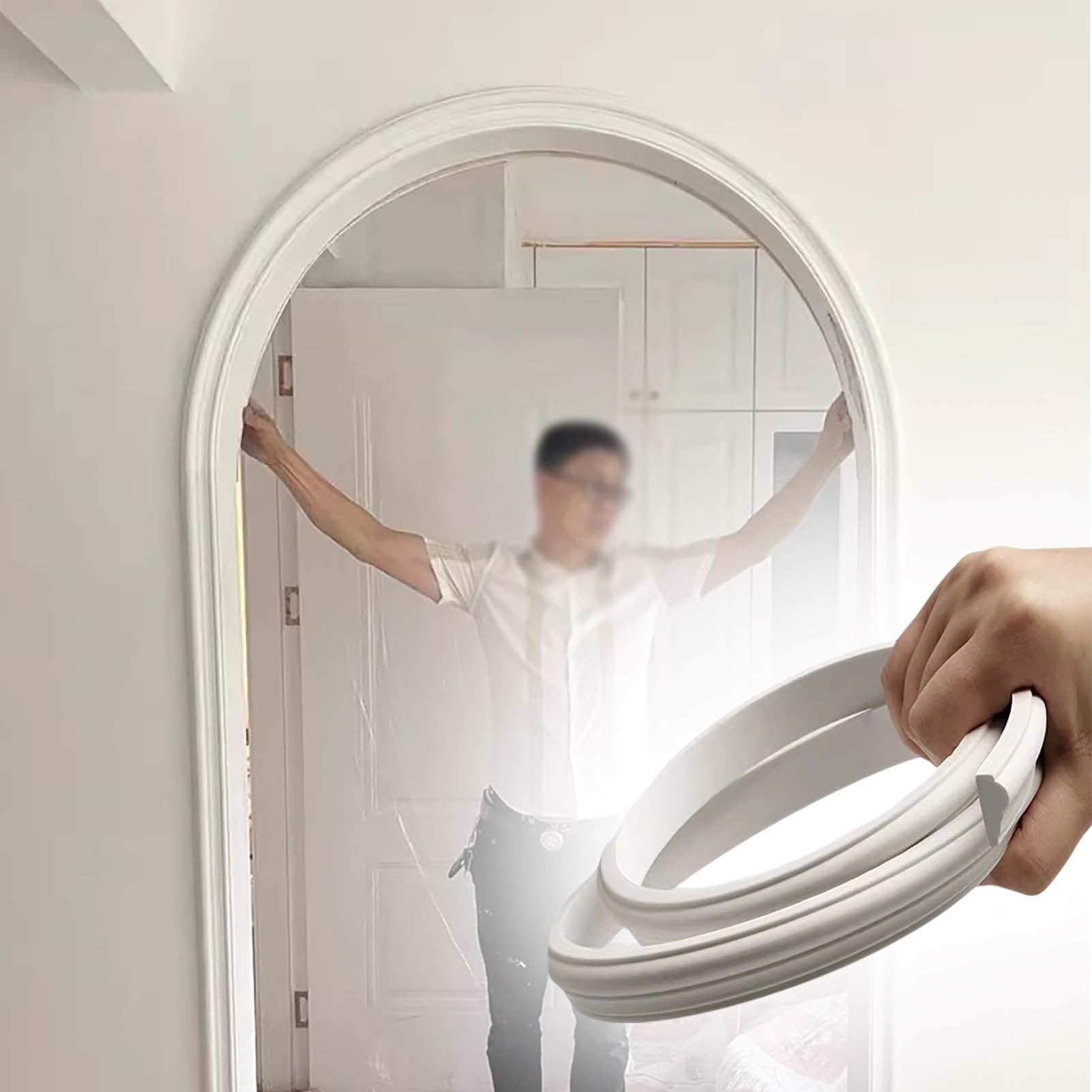 Tira de decoración de arco de PVC flexible para molduras de medio círculo en puertas de salones