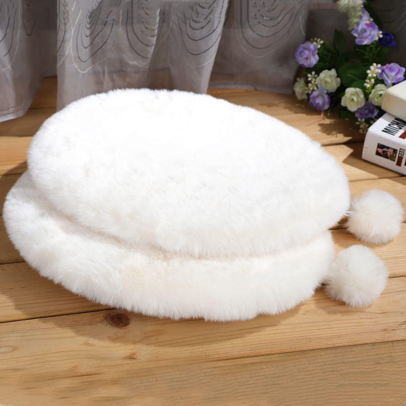 SHENGOCASE 15"x18.9" Oval Faux Rabbit Fur Cat Tree Tower Replacement Cushion Pad, Cushion Mat for Window Perch, Cat Dog Carrier, Cat Bed House Cage, Wall Furniture