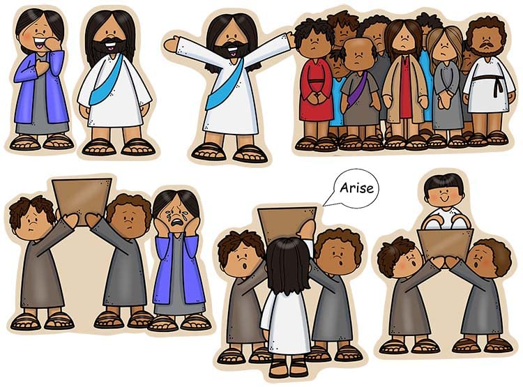 Jesus Raises Widow's Son Felt Bible Story for Flannnel Boards Miracles