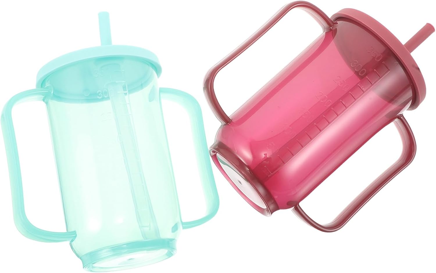 FUOYLOO Adaptive Drinking Cup for Elderly Patients 2pcs Plastic Feeding Mug
