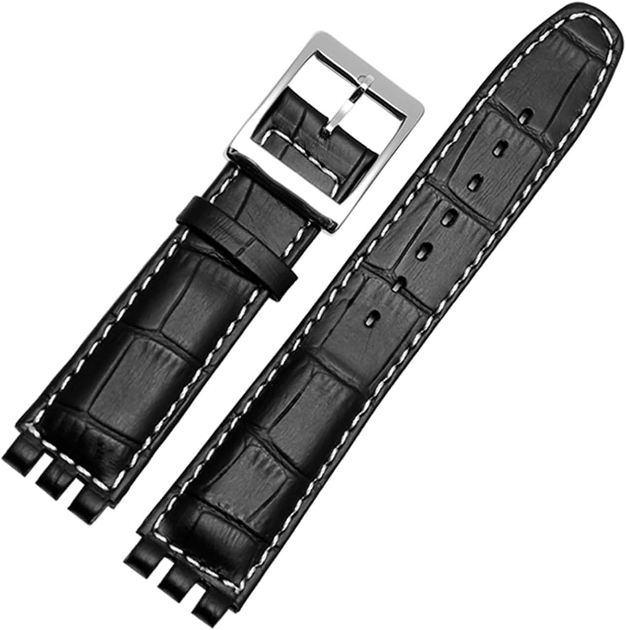 XILILHC Genuine Leather Bracelet Compatible With Swatch Watch Band 17mm 19mm Wrist Strap Blue Red Black Watchbands
