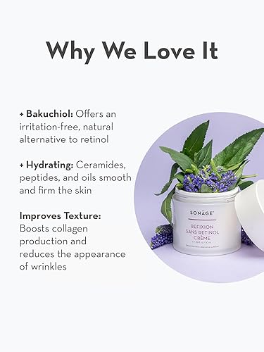 Miniatura 3 de SONAGE Crema Refixion Sans Retinol | Crema hidratante antienvejecimiento Bakuchiol | Alternativa natural al retinol | Mejora la textura y