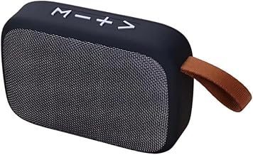 DIGIQUEST Wireless Speakers with MP3 Player, FM Radio, Microphone, Micro SD Slot, USB Slot, Power 3w. Semi-Fabric Bag Black and Grey