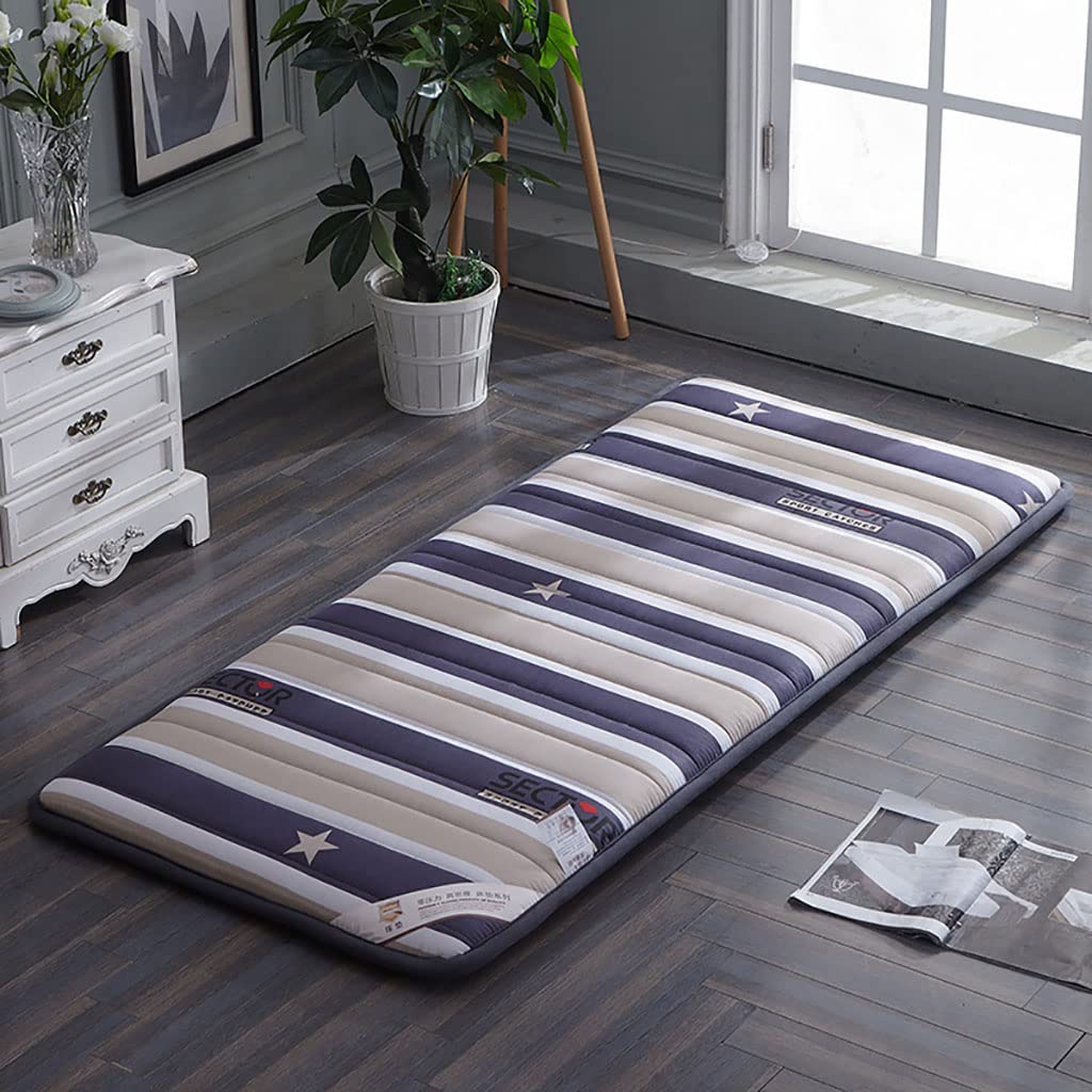 Surmatelas Matelas Tatami Japonais Matière Épais douce Matelassée en Matière de Coton Entièrement Remplissant Futon Matelas pour Dormir Invité, Tapis Sol Maison, Matelas Lit, Matelas,E,80x200cm