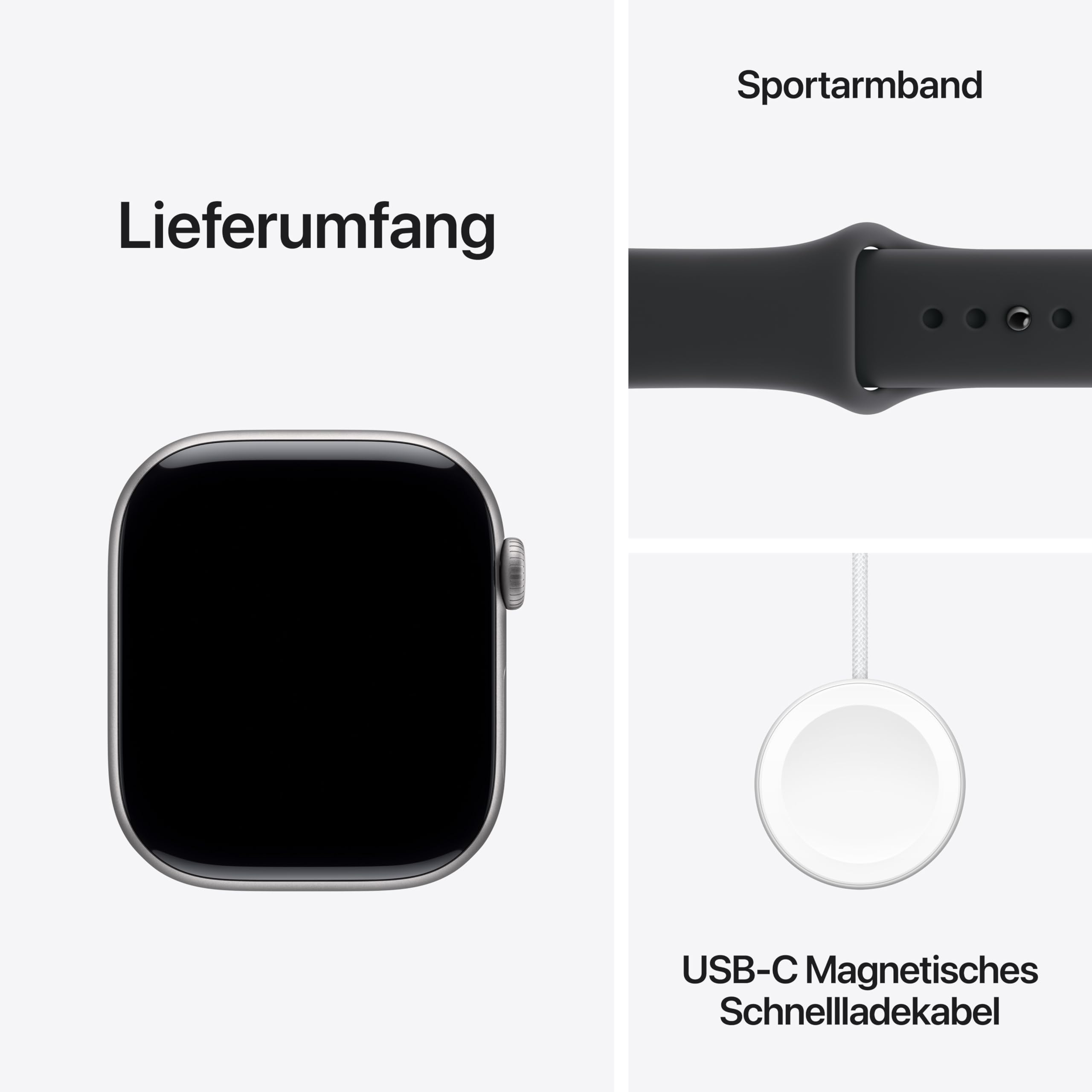 Apple Watch Series 11 GPS 46 mm Smartwatch mit Aluminiumgehäuse in Space Grau und Sportarmband in Schwarz (M/L). Schlafindex, Fitnesstracker, Gesundheitstracking, Always-On Display, Wasserschutz Ansicht 6
