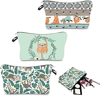 3 Pezzi Pochette Portatrucchi, Borsa Cosmetica Impermeabile, Bradipo Carino, Pochette per Trucchi Donna, portamonete con cerniera, Multifunzionale, per Cosmetici, Cambio, Carte, Chiavi, Cancelleria