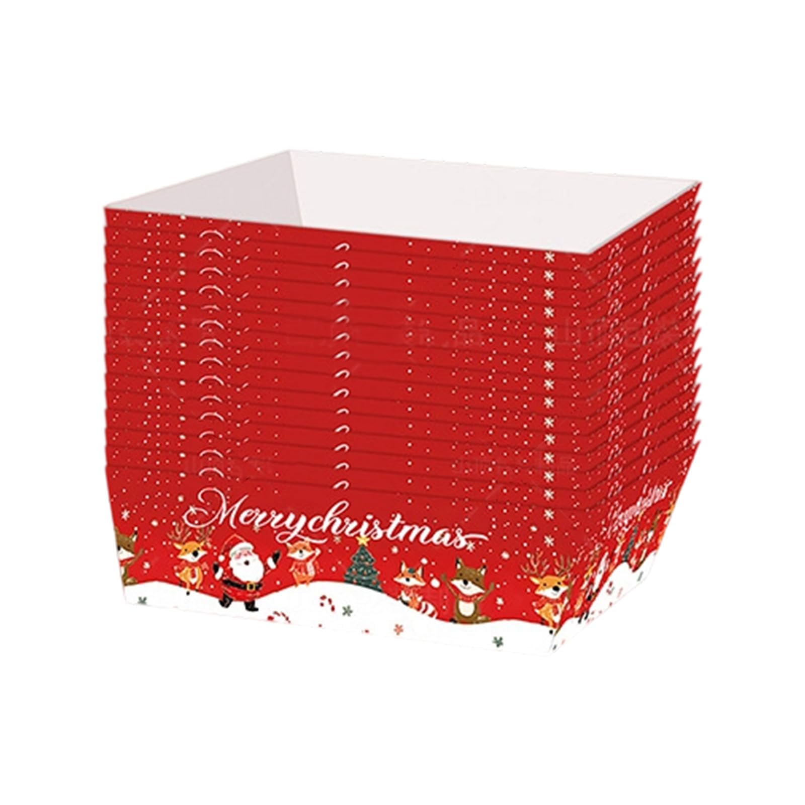 Elnwnnkc Of 20 Christmas Party Once-only Use Paper Trays Sustainable Holiday Serving Plates for Desserts Candy Cookie Festival Paper Trays Snowflakes Christmas Party Supplies